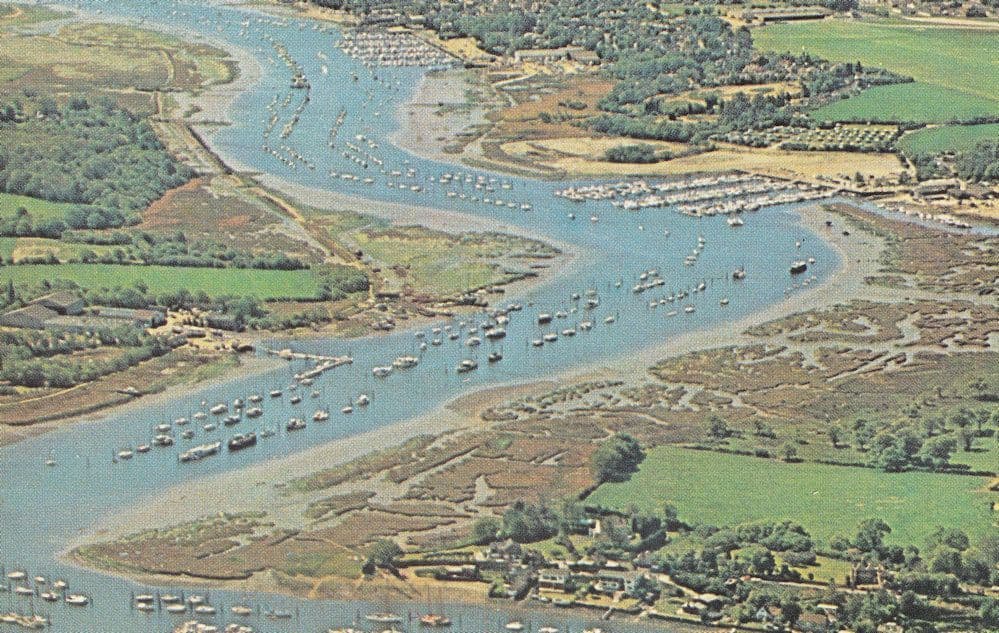 Hamble River From The Air Birds Eye Hampshire Postcard