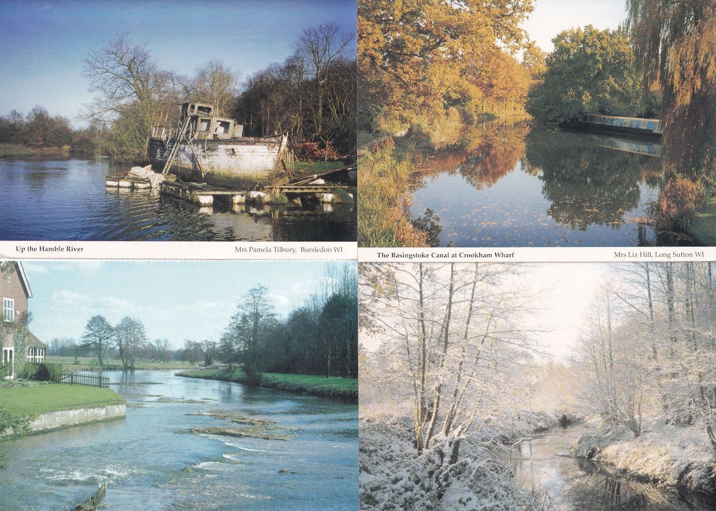 Hamble Rother Test River Basingstoke Canal 4x Hampshire Womens Institute Postcard s