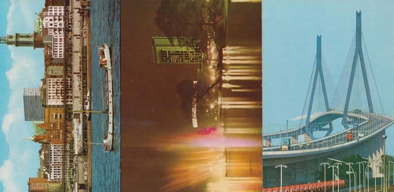 Hamburg Boat Ship Night Illuminations 3x German Postcard s