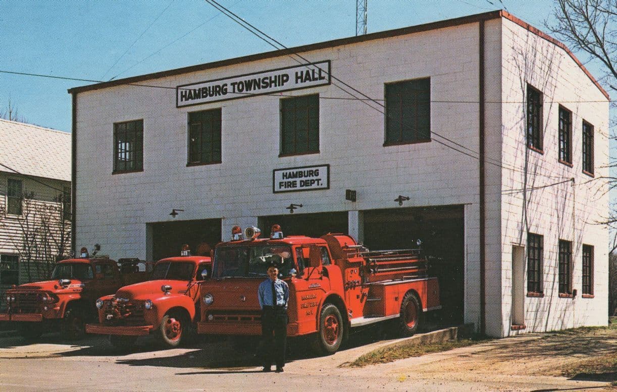 Hamburg Fire Department Township Hall NY USA 1960s Postcard