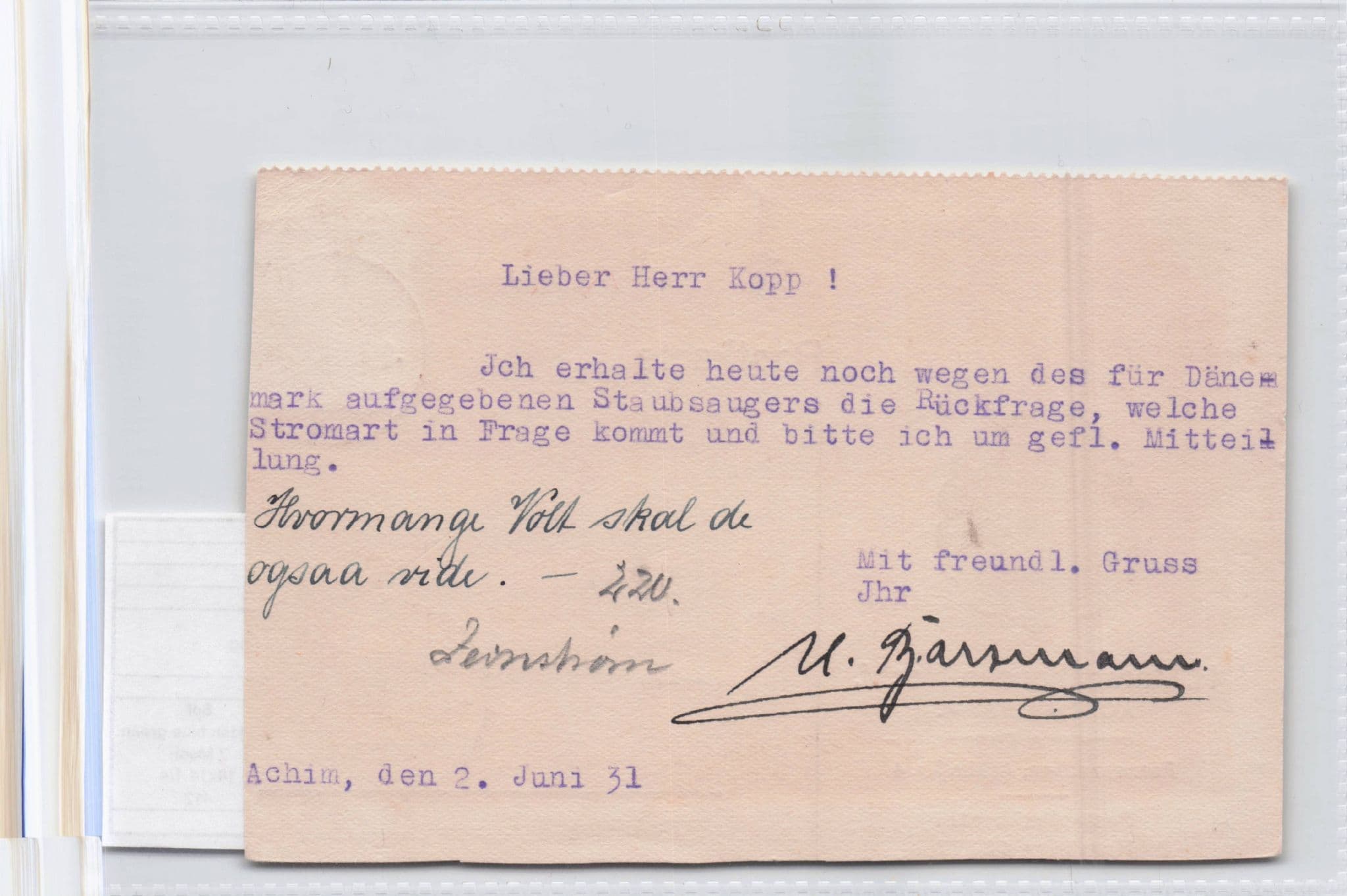 Hamburg Lost Vacuum Cleaner Cleaning Company German Old Postcard