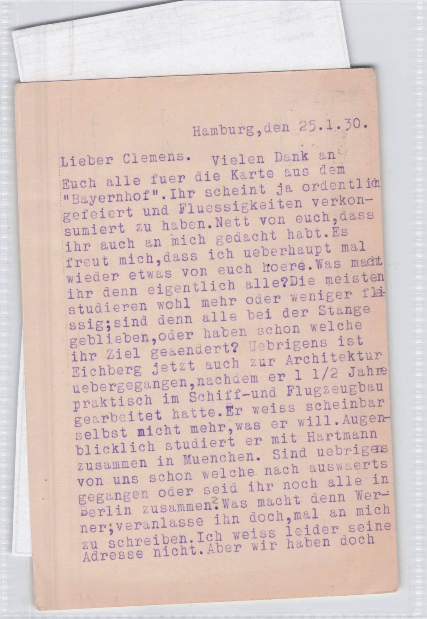 Hamburg Professor Amazing Message German Old 1930 Postcard