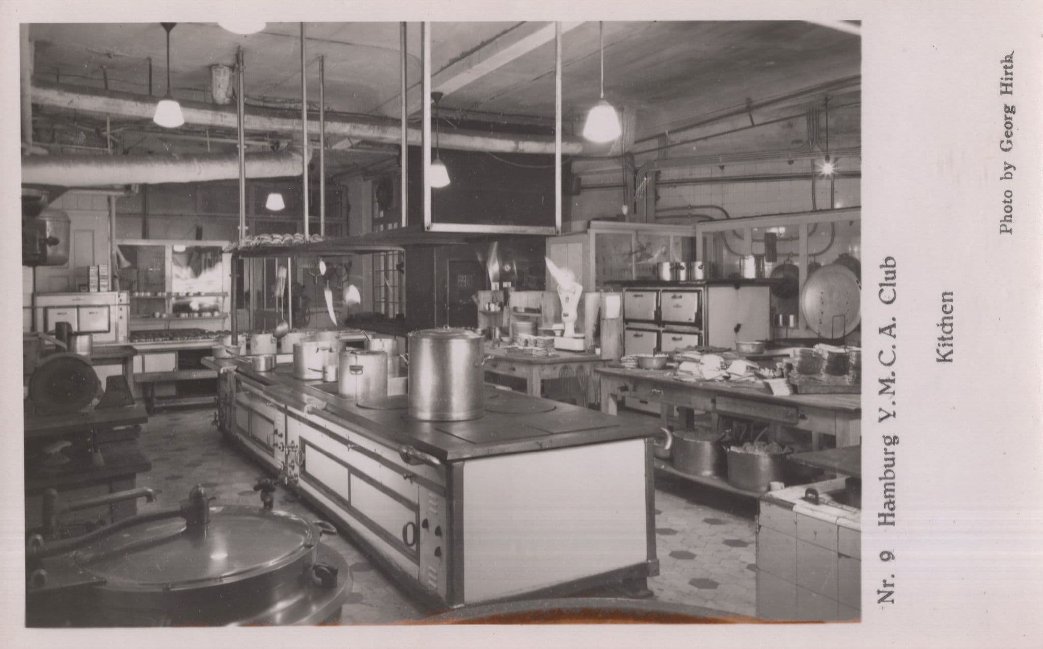 Hamburg YMCA Kitchen German Old Real Photo Postcard