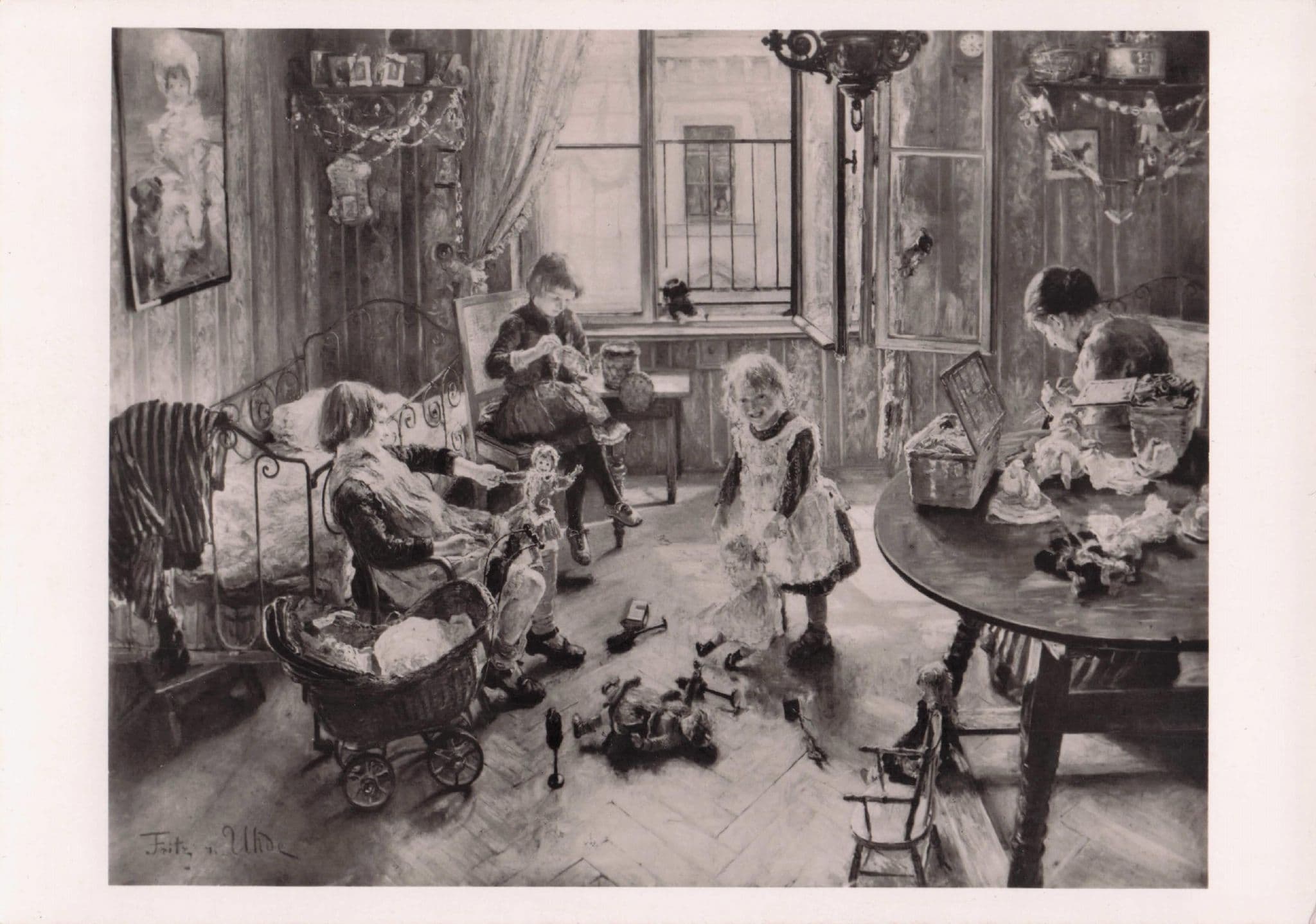 Hamburger Kuntshalle Fritz Von Uhde Kinderstrube German Postcard