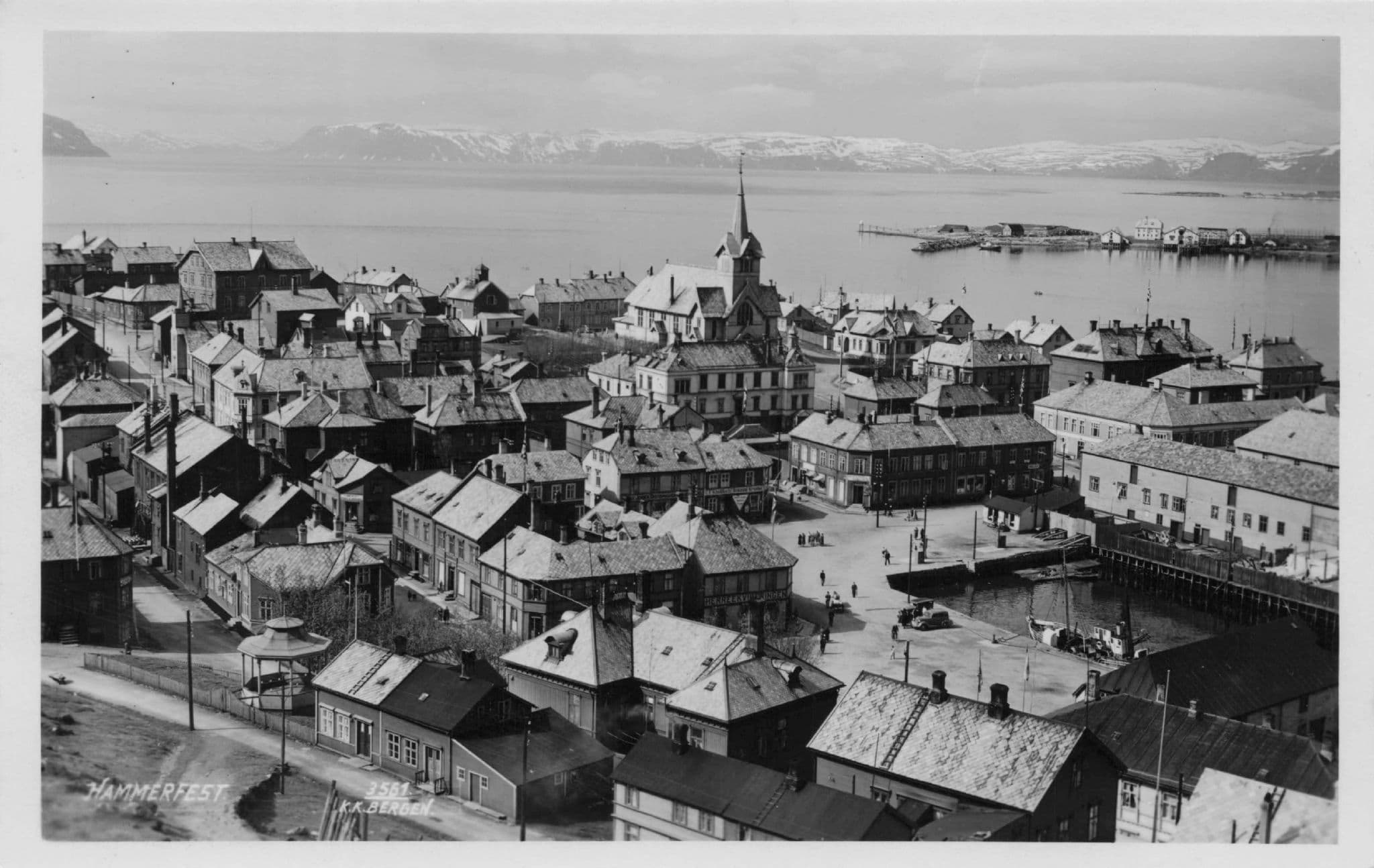 Hammerfest Norway Antique Mint Aerial Real Photo Postcard