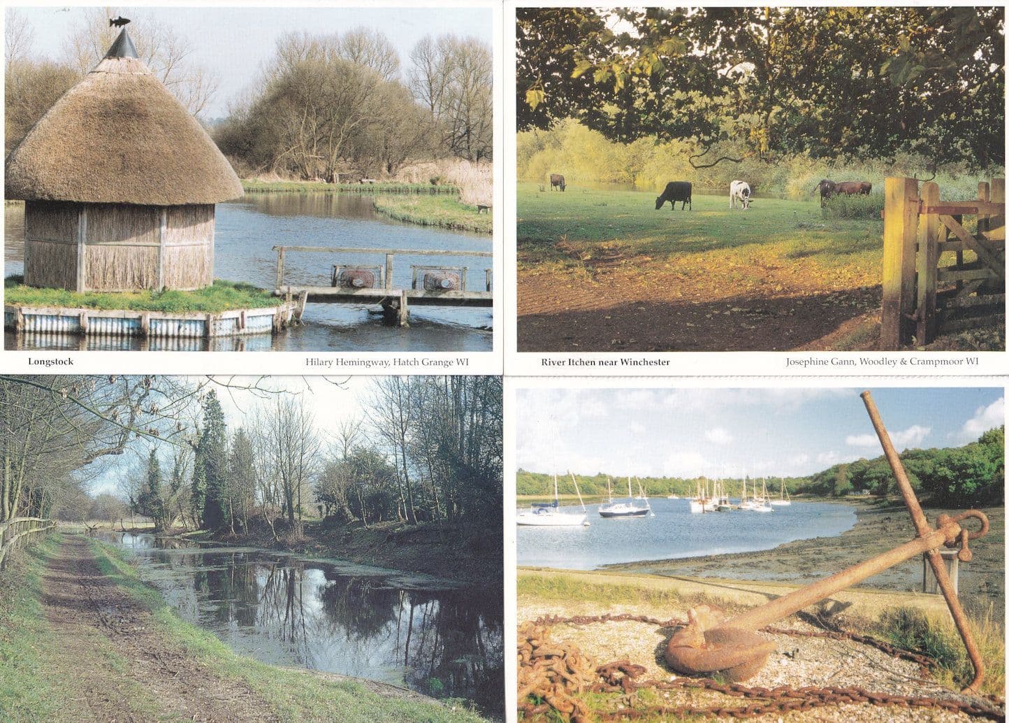 Hampshire Womens Institute Longstock Itchen Greywell 4x River Postcard s