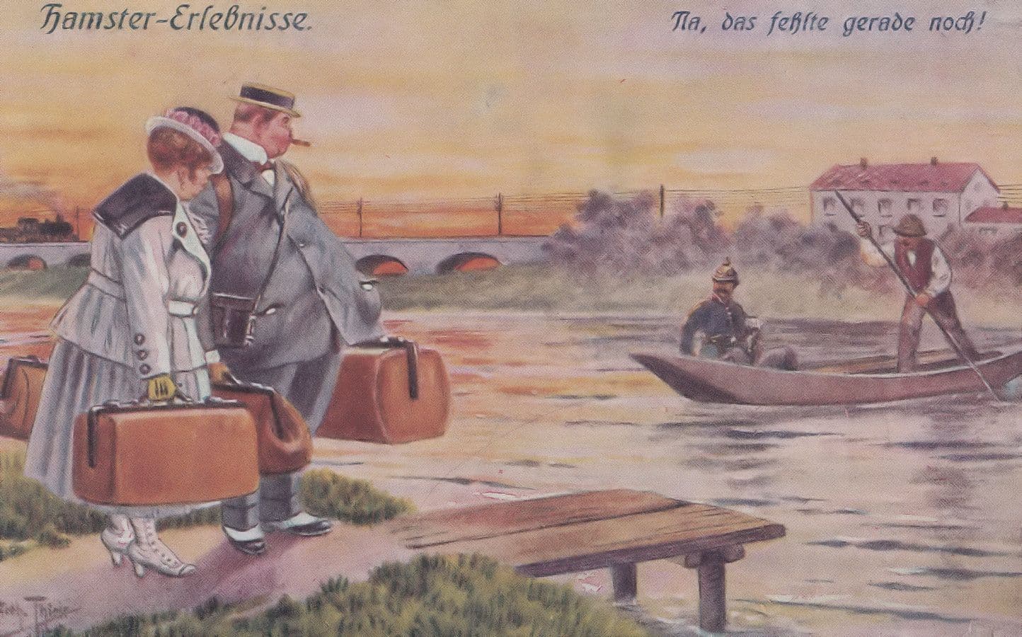 Hamster-Erlebnisse KÔøΩnstlerkarte Arthur Thiele German Postcard