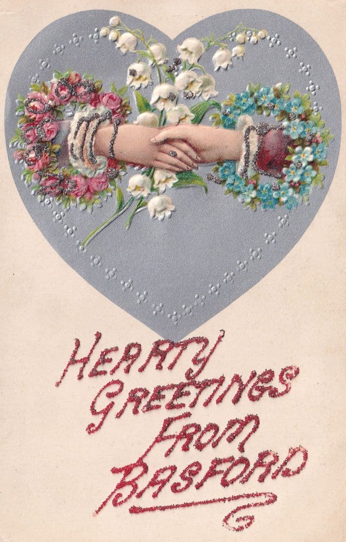 Hands Across The Sea Basford Nottingham Greetings Postcard