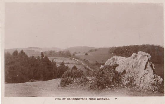 Hangingstone From Windmill Real Photo Postcard