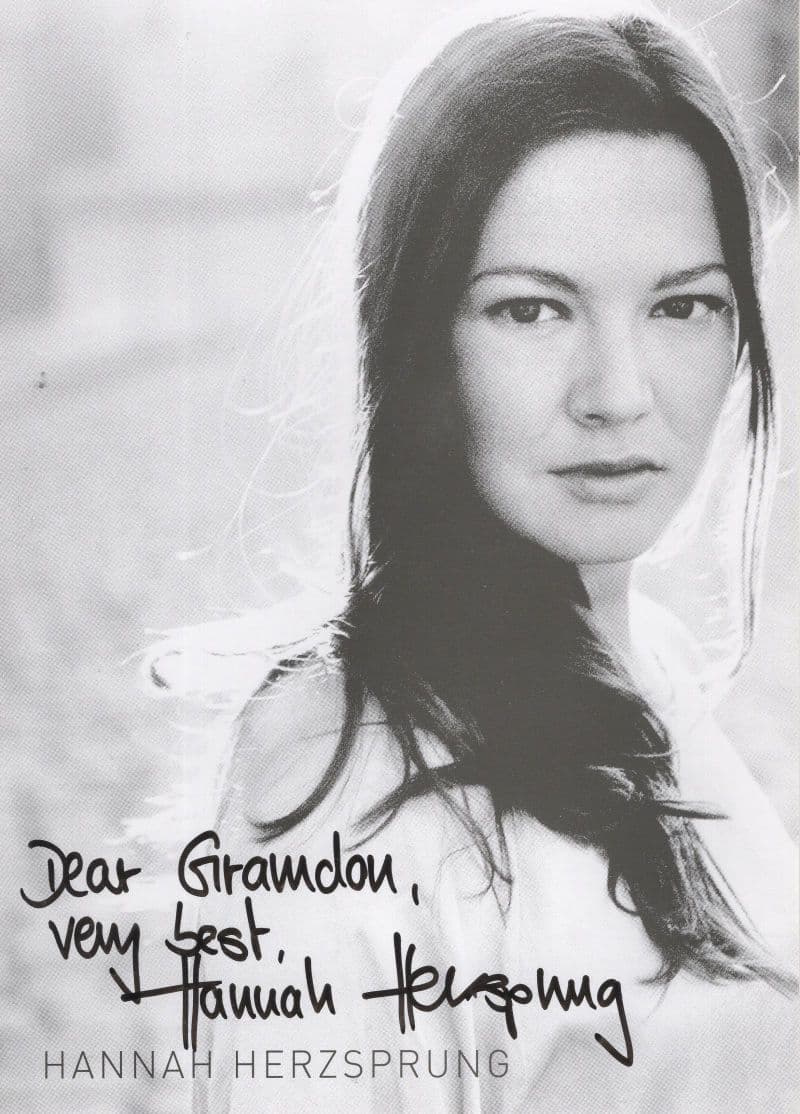 Hannah Herzsprung Aus Heiterem Himmel German Actress Hand Signed Photo