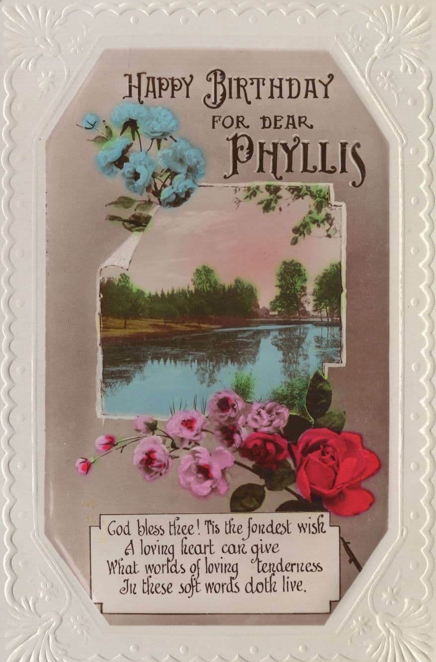 Happy Birthday Name Called Phyllis Antique Greetings Postcard