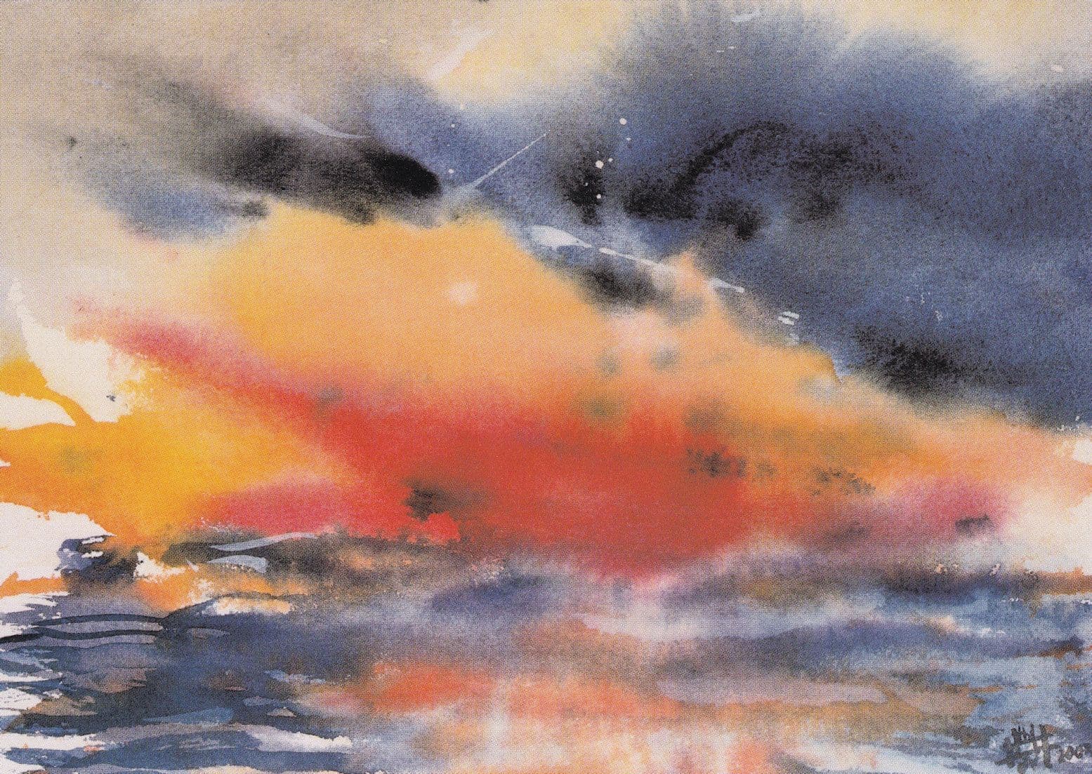 Harald Hoffmann de Vere Submarine Ship Paint Explosion Postcard