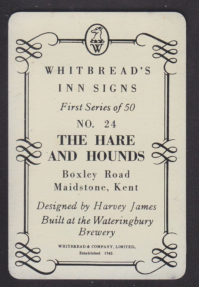 Hare & Hounds Maidstone Kent Metal Pub Sign Whitbread Rare Ephemera