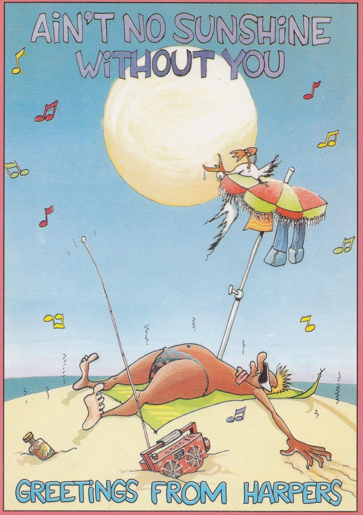 Harpers Nightclub Surrey Beach Party Advertising Postcard
