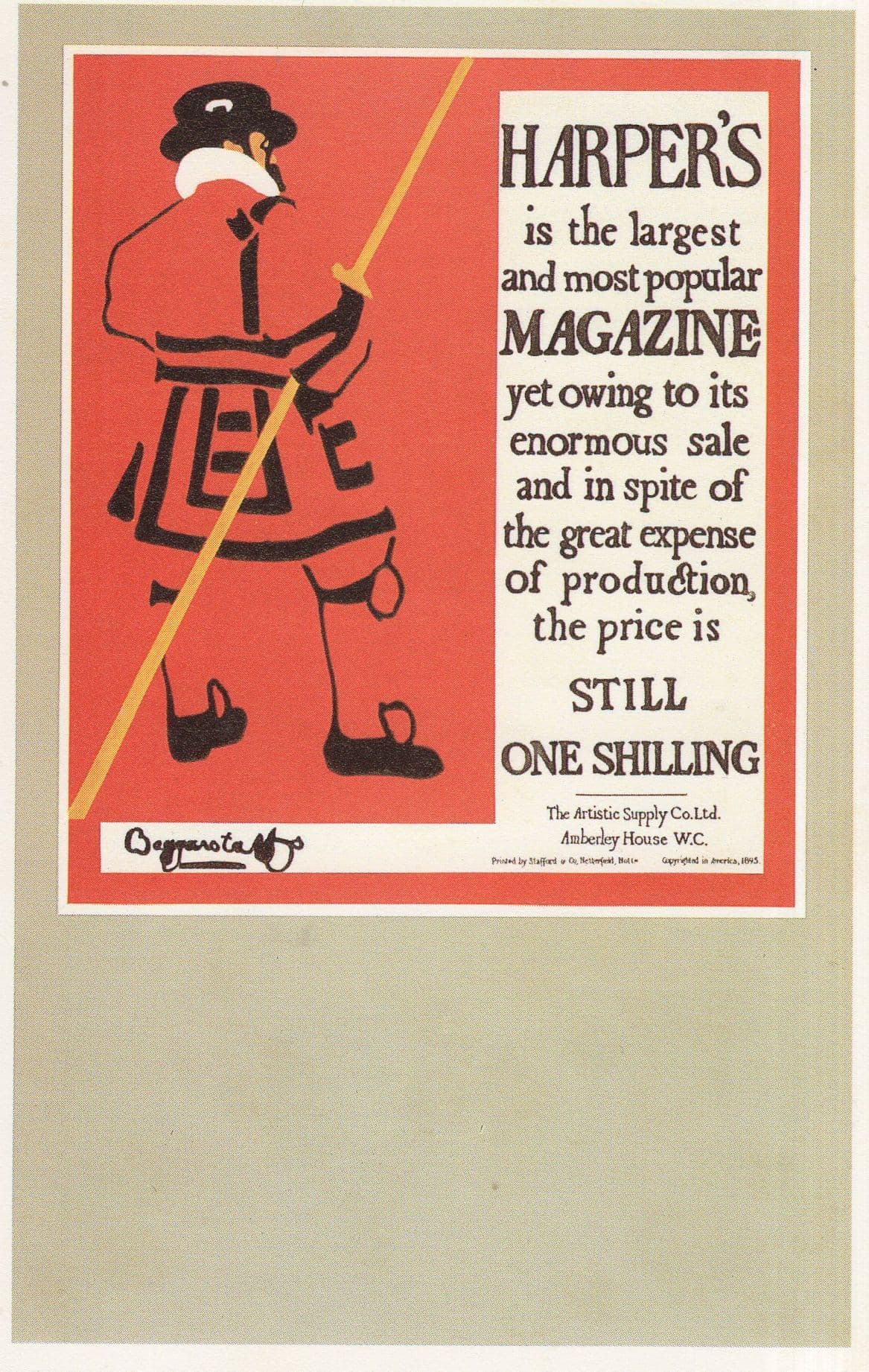 Harpers Victorian London Magazine Yeoman Advertising Postcard