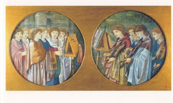 Harrogate Harp Playing Choir Singing Watercolour Painting Postcard