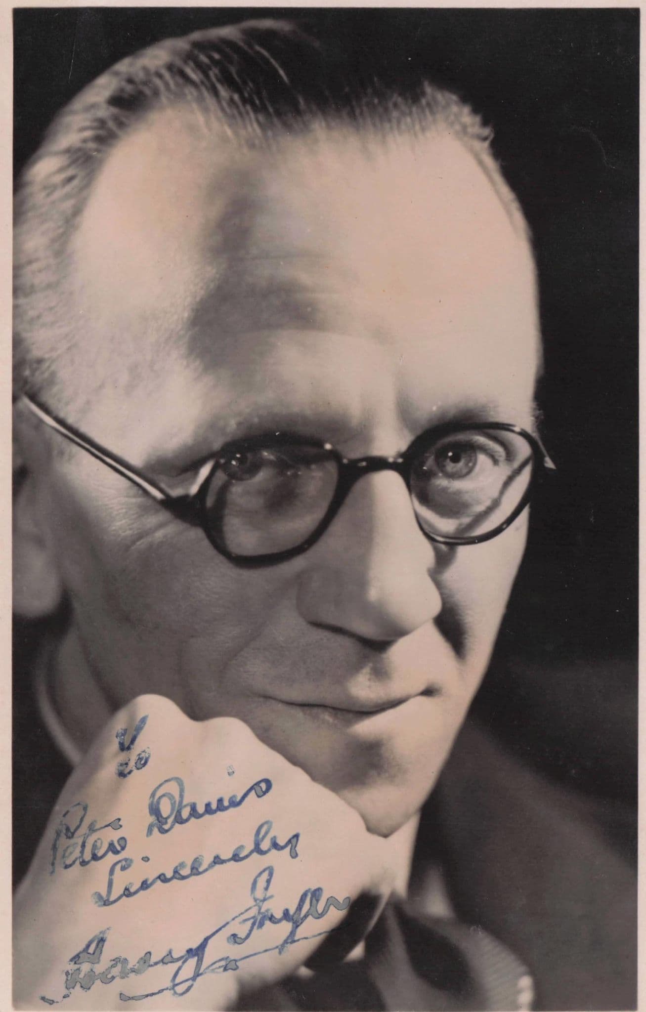 Harry Fryer BBC Radio WW2 Big Band Leader Old Hand Signed Photo