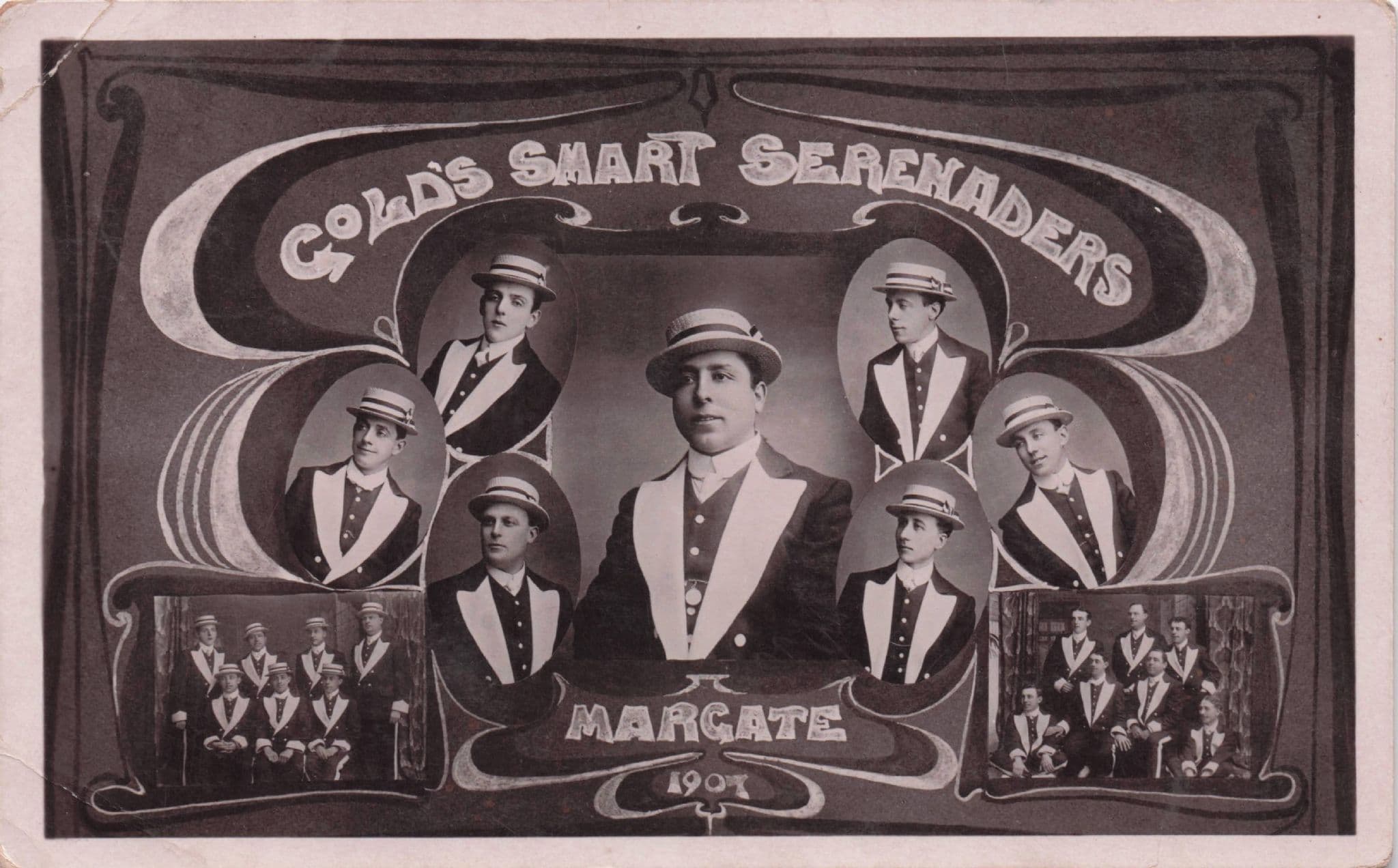Harry Gold's Entertainers Serenaders Margate Real Photo Old Postcard