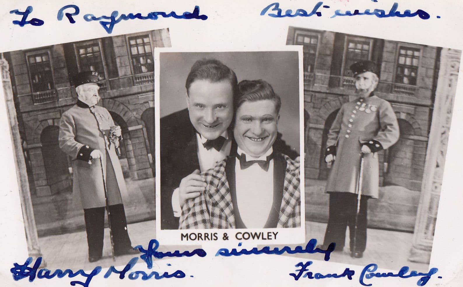 Harry Morris Frank Cowley The Vesta Brothers Music Hall Old Hand Signed Photo