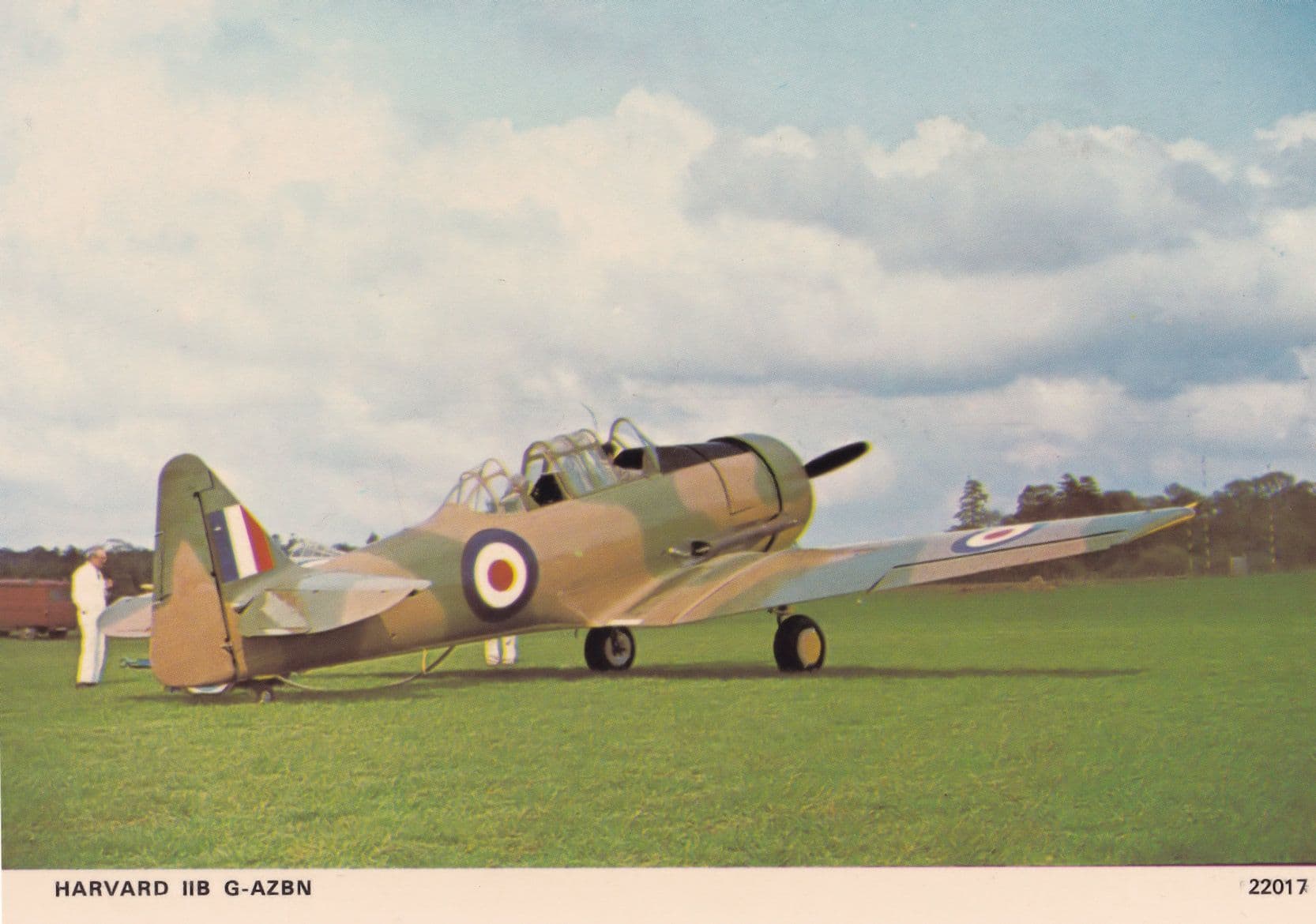 Harvard HB G-AZBN Plane Aircraft Scottish Airfield Postcard