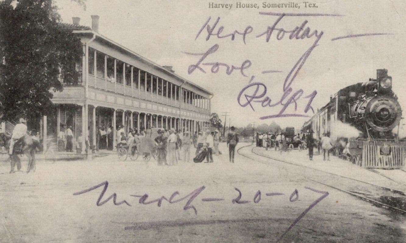 Harvey House Somerville Train Railroad Old USA 1907 Postcard