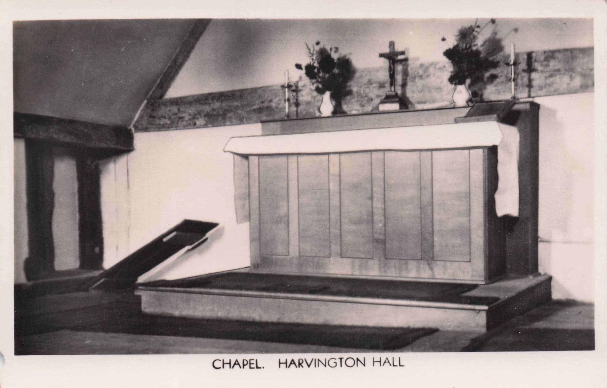 Harvington Hall Worcester Chapel Old Real Photo Postcard