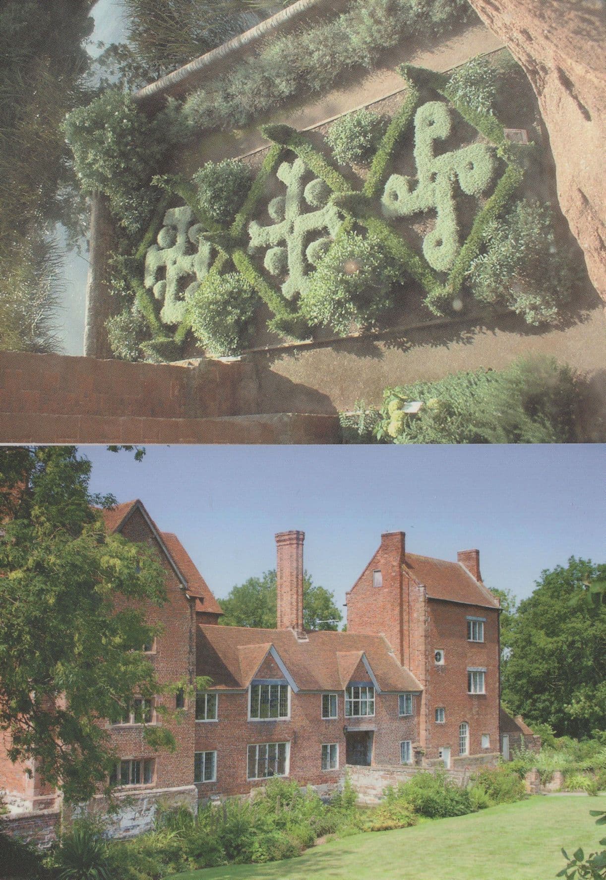 Harvington Hall Worcester Garden Display 2x Postcard s