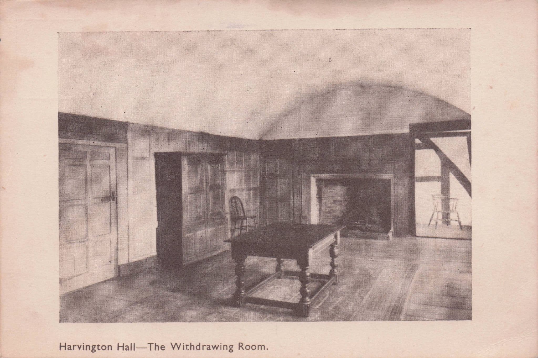 Harvington Hall Worcester Withdrawing Room Old Postcard