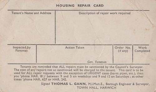 Harwich Housing Repair Benefit Foremam House Damage Essex Old Town Hall Postcard