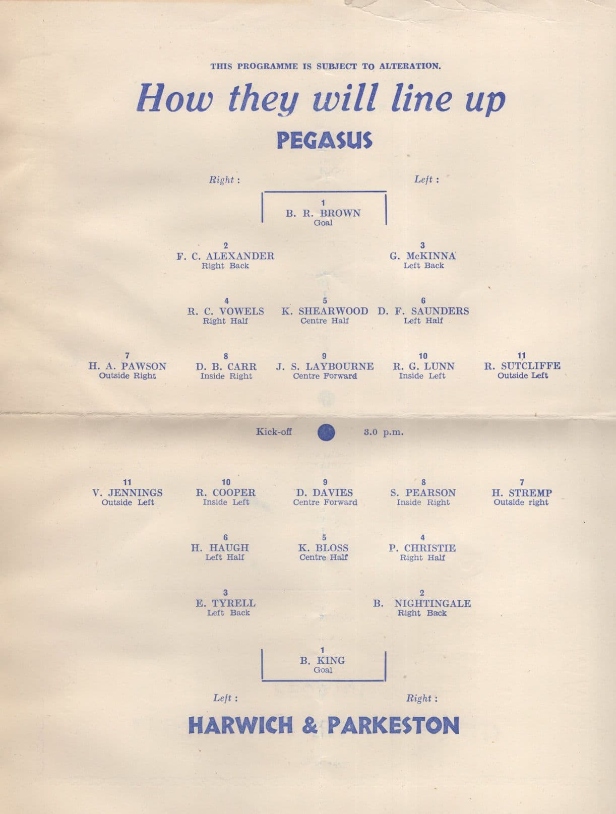 Harwich & Parkeston Football 1953 FA Cup Final Programme Ticket 3x Bundle