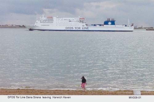 Harwich Tor Line Dana Sirena Leaving Harwich Port Postcard
