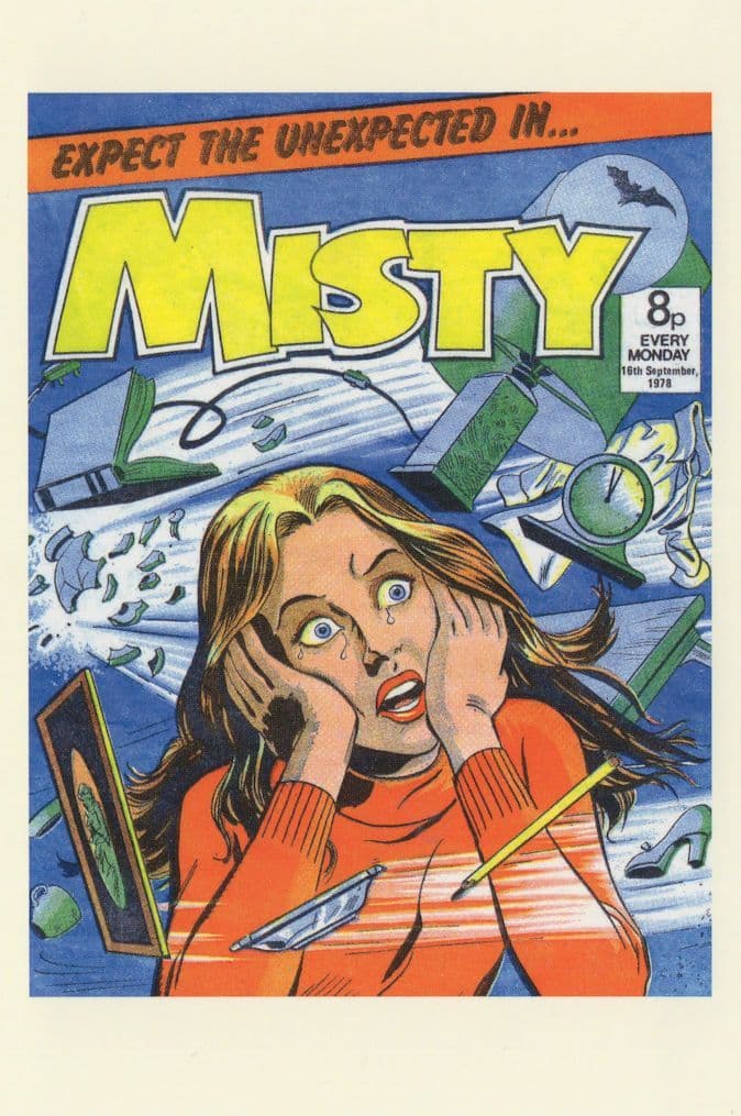 Haunted Clock Flying Misty Tales Of The Unexpected Comic Book Postcard