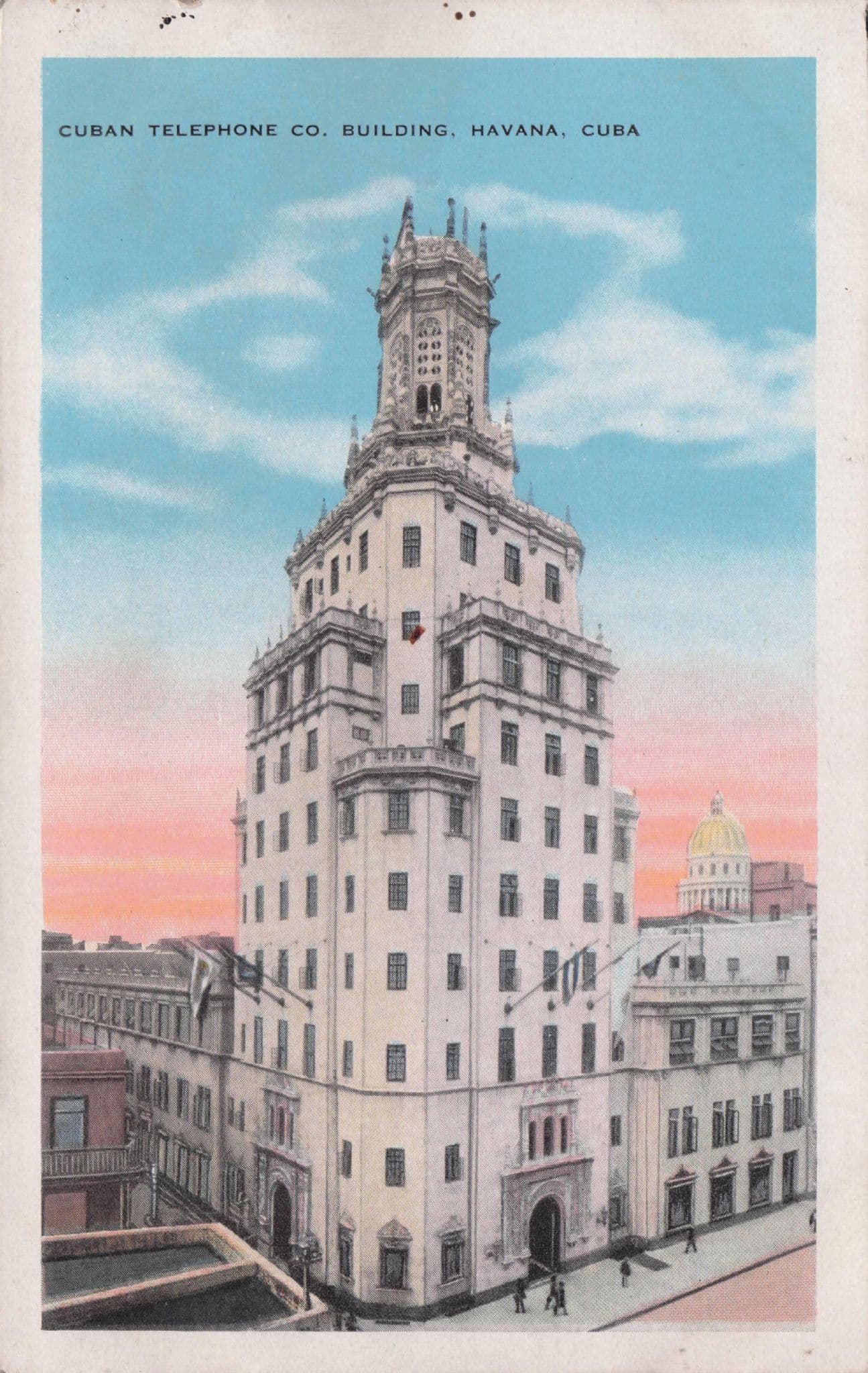 Havana Telephone Company Building Cuba Antique Postcard