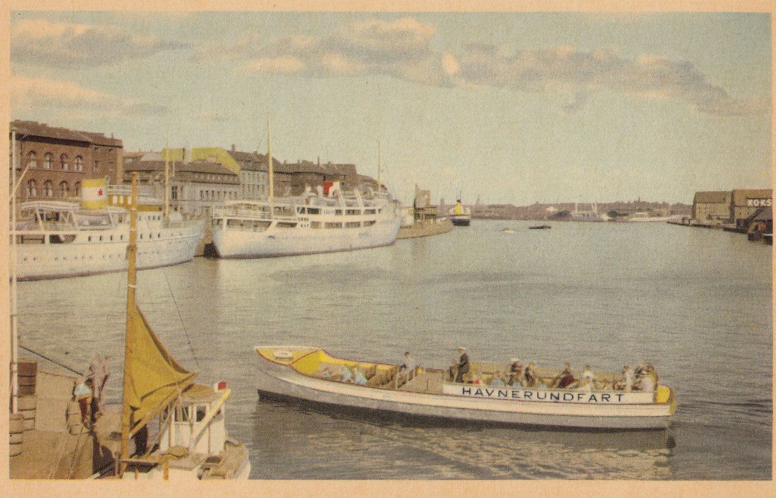 Havnen Harbour Vordingborg Denmark Sea Trips Havnerundfart Boat Postcard