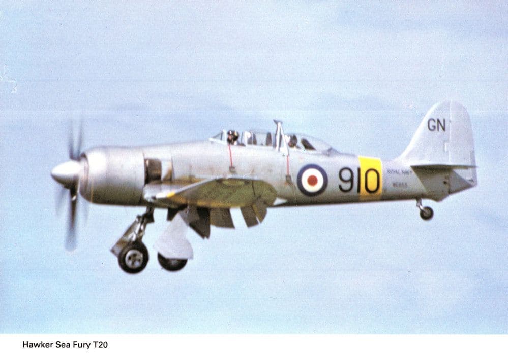 Hawker Sea Fury T20 Military Plane Aircraft Postcard