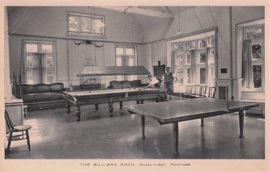 Hazlehurst Billiard Snooker Room Hastings Sussex Old Postcard