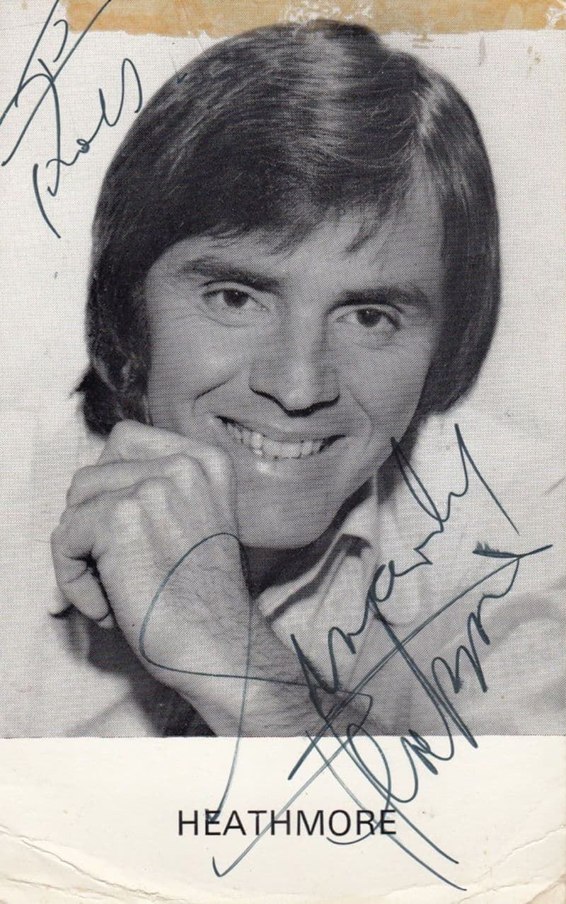 Heathmore 1970s Singer Hand Signed Publicity Card Photo