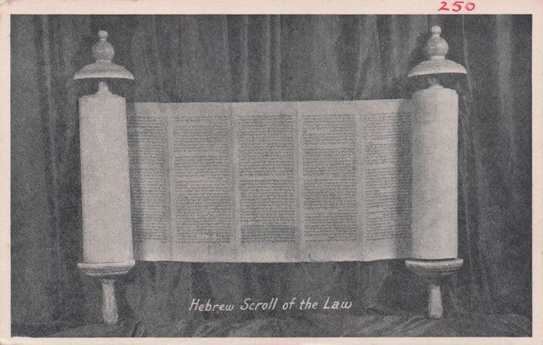 Hebrew Scroll Of The Law Antique Bible Document Postcard