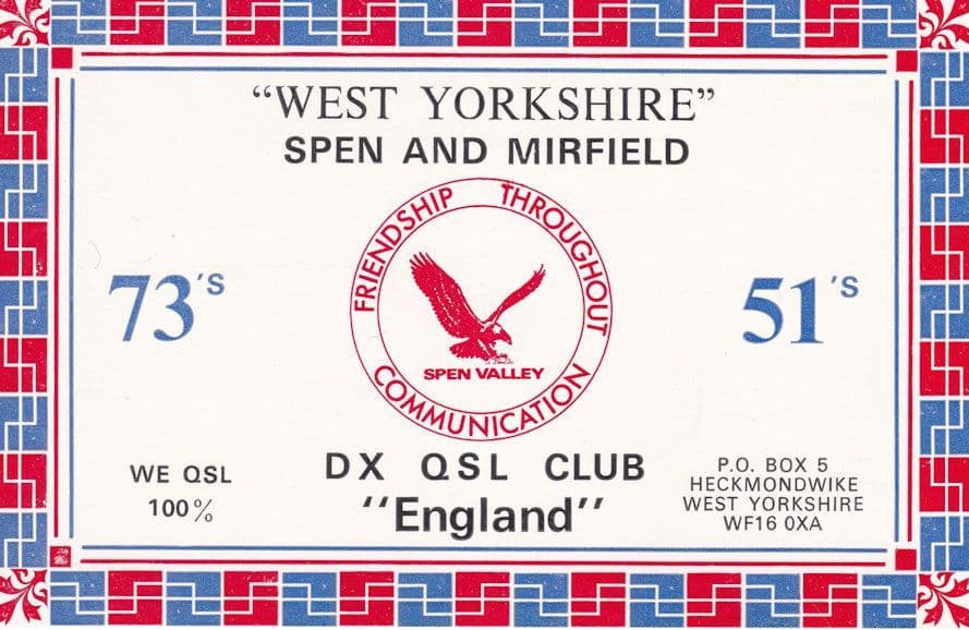 Heckmondwike North Yorkshire Amateur Radio QSL 1960s Card