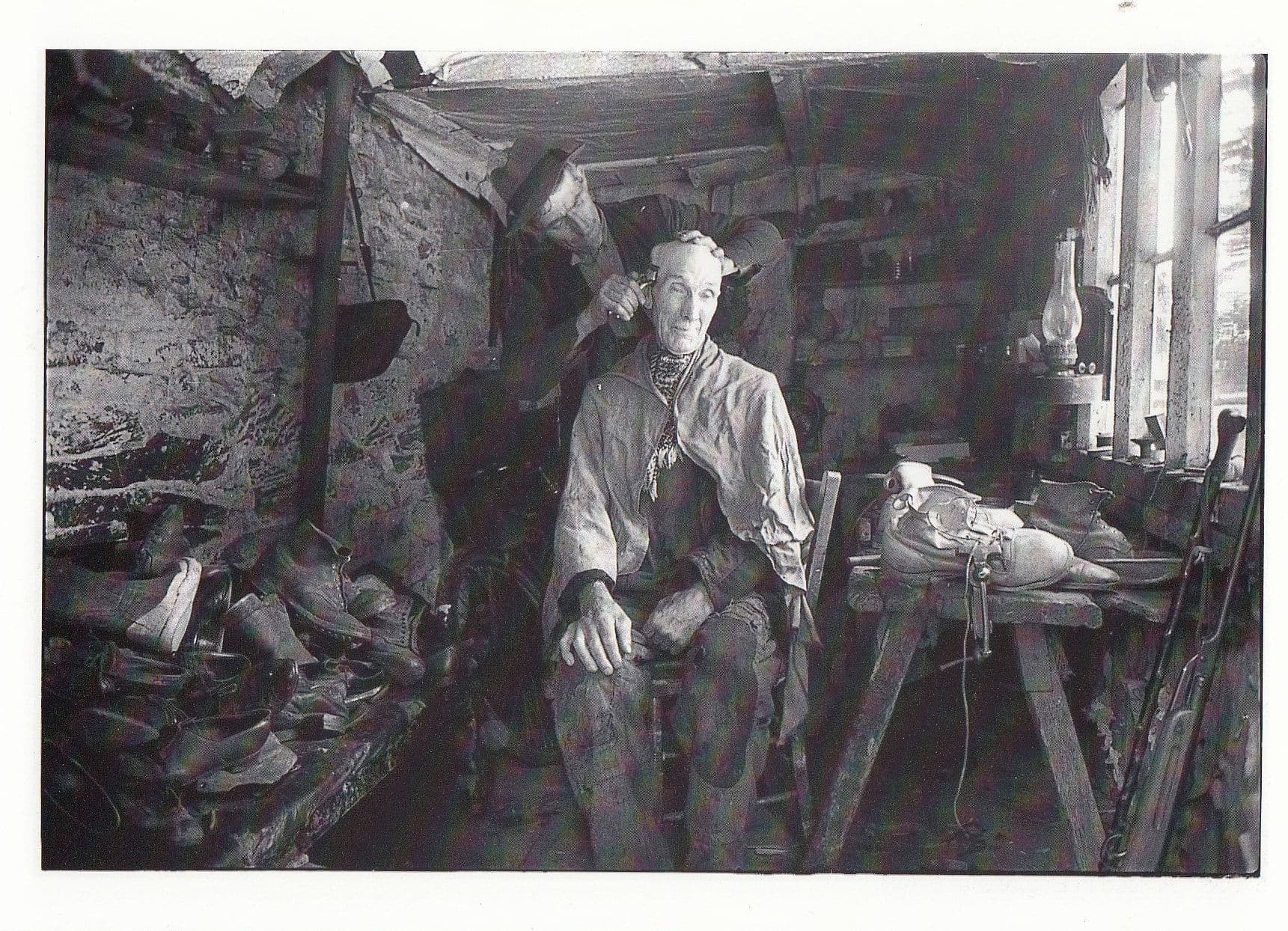 Hedgecutter Has Haircut By Postman In WW2 1944 Barber RPC Postcard