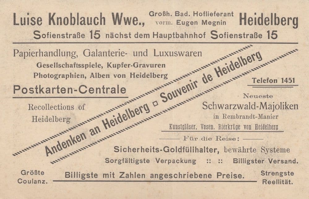 Heidelberg Antique German Advertising Postcard