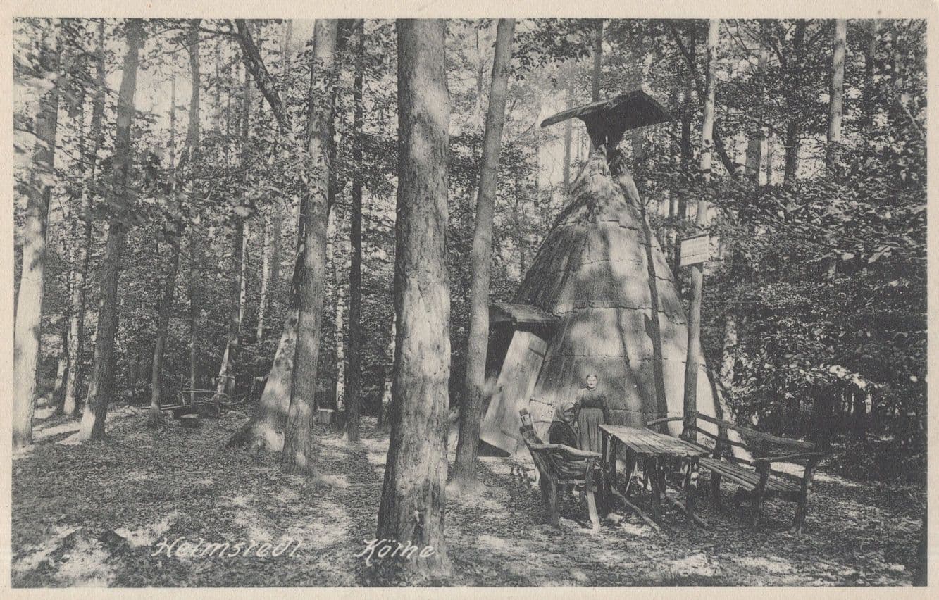 Helmstedt Kothe Wigwam Picnic Table In Woods Germany Old Postcard
