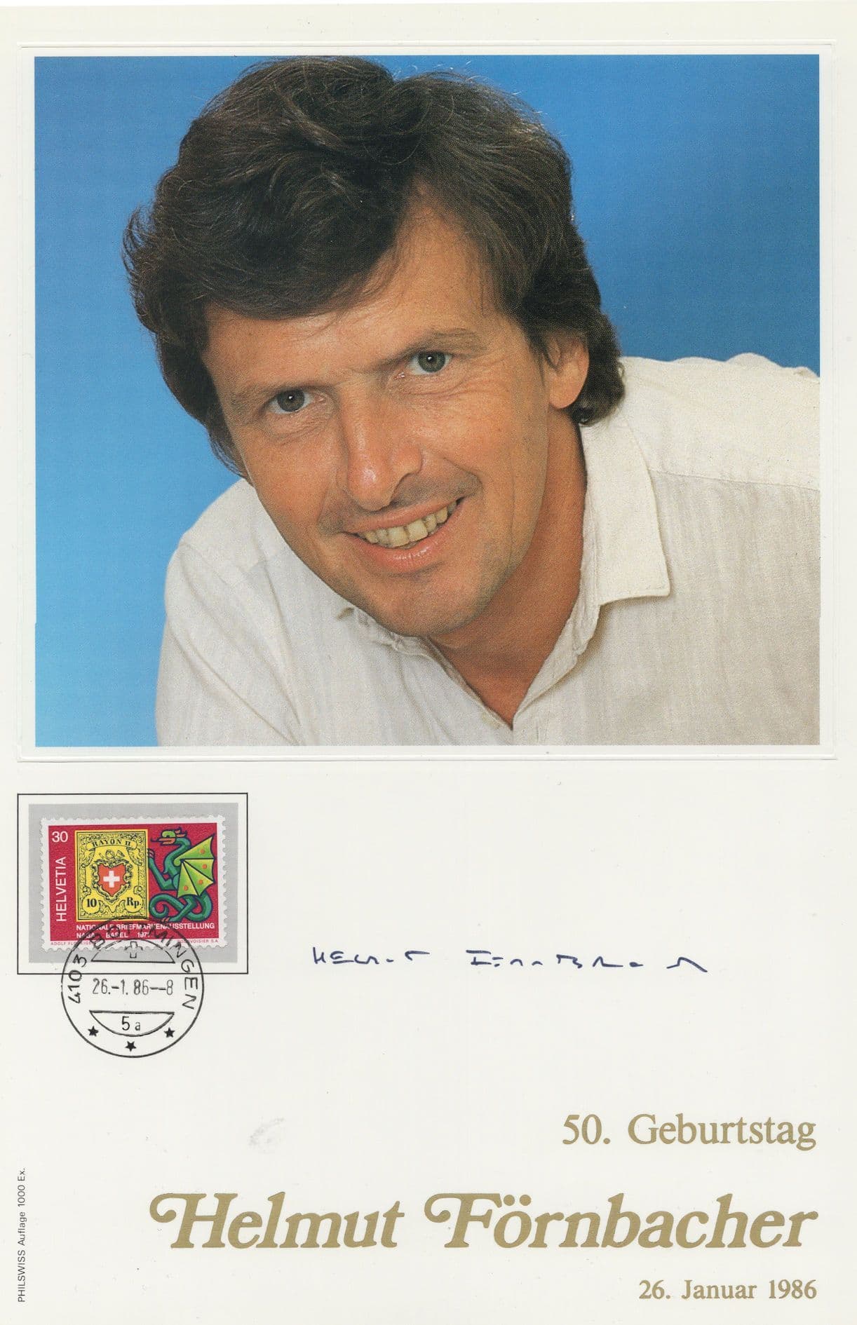 Helmut Fornbacher Swiss Film Actor Official Hand Signed Photo
