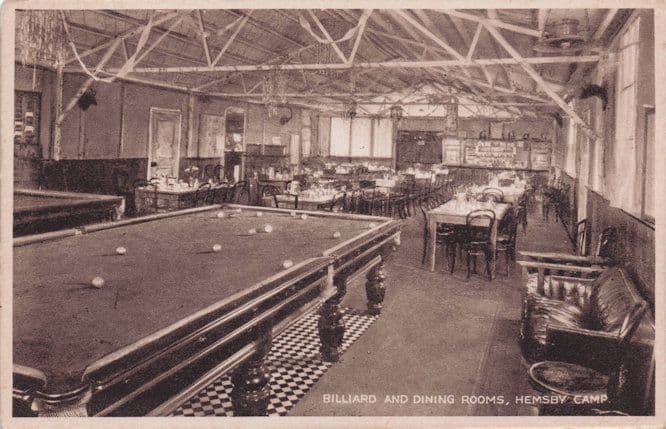 Hemsby Holiday Camp Norfolk Billiard Games Room Old Postcard