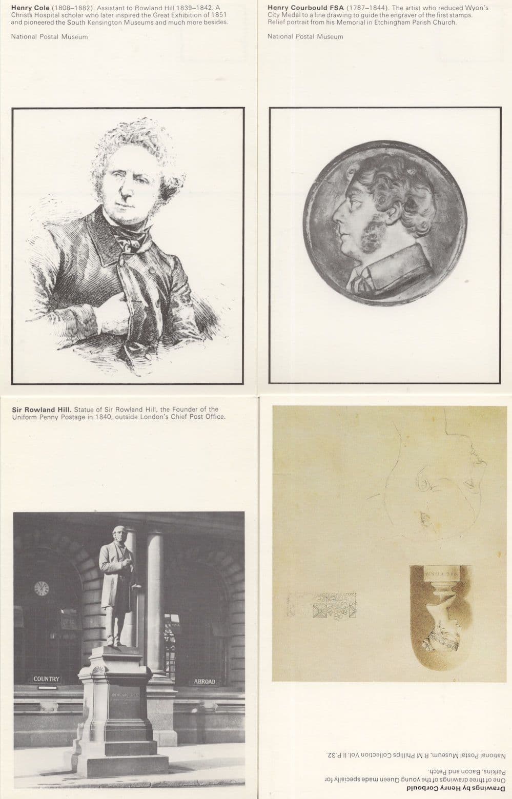 Henry Carbould Cole 4x Royal Mail History Museum Postcard s