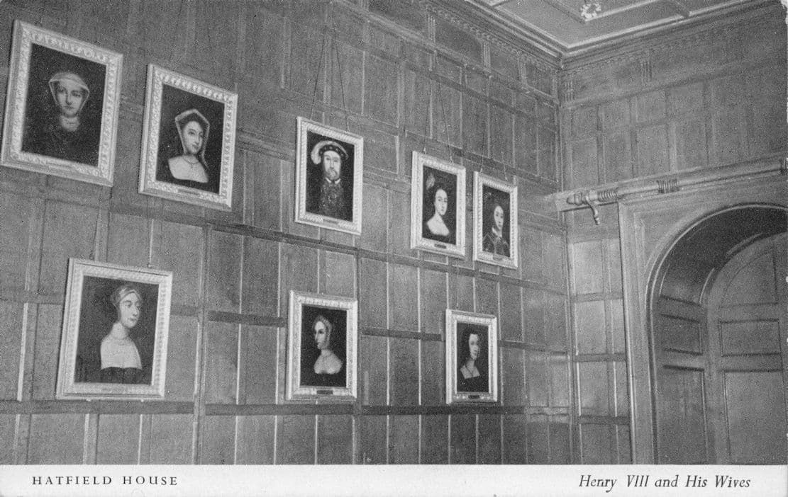 Henry VIII & His Wives Painting Collection Antique Postcard