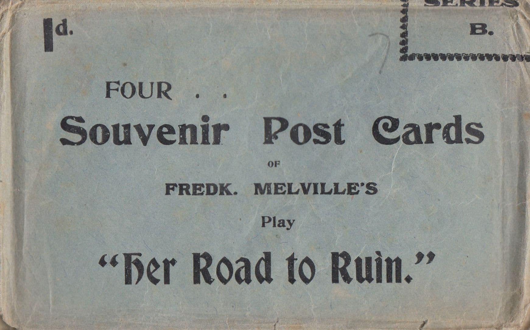 Her Road To Ruin Fred Melville Play 12 Antique Postcard Set