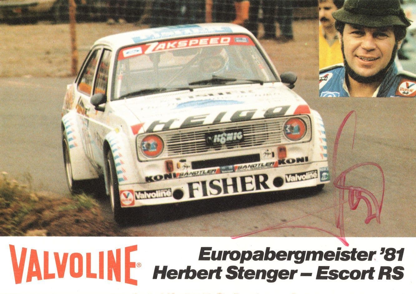 Herbert Stenger Touring Rally Racing Cars Hand Signed Postcard