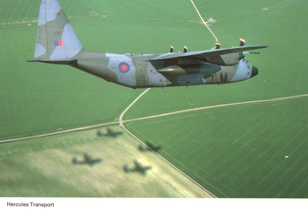 Hercules Transport RAF Military Plane Aircraft Postcard