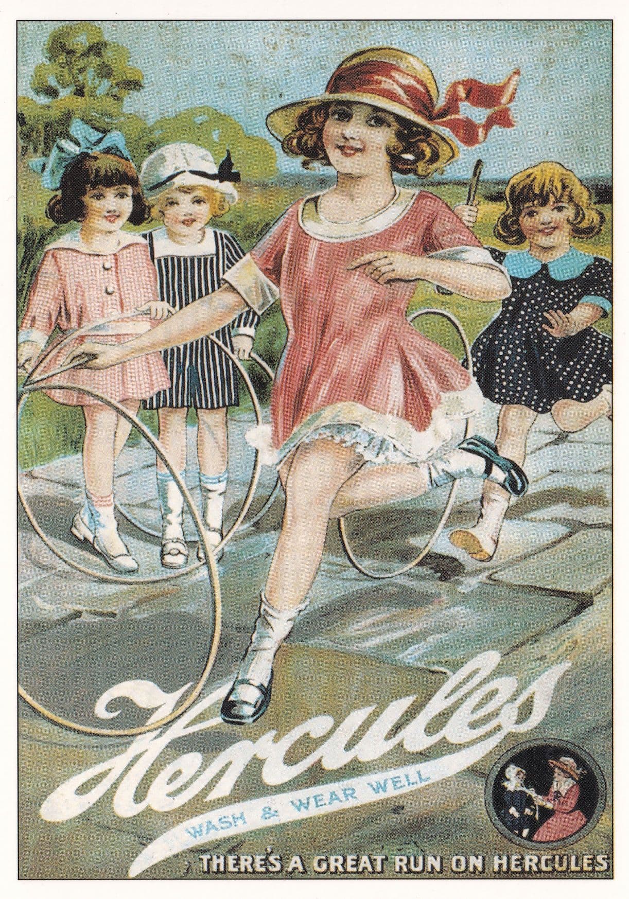 Hercules Wash & Wear Hula Hoola Hoop Advertising Postcard